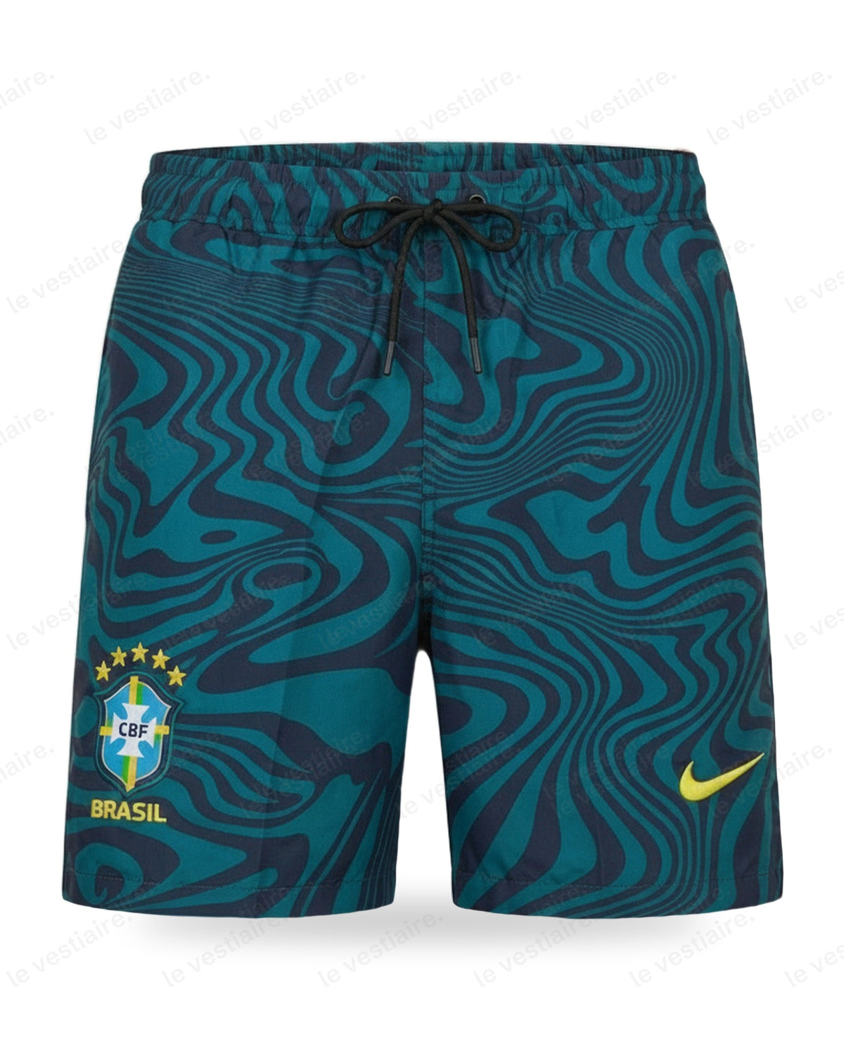 Brésil - Short de Bain Vagues Bleu Canard — Le Vestiaire