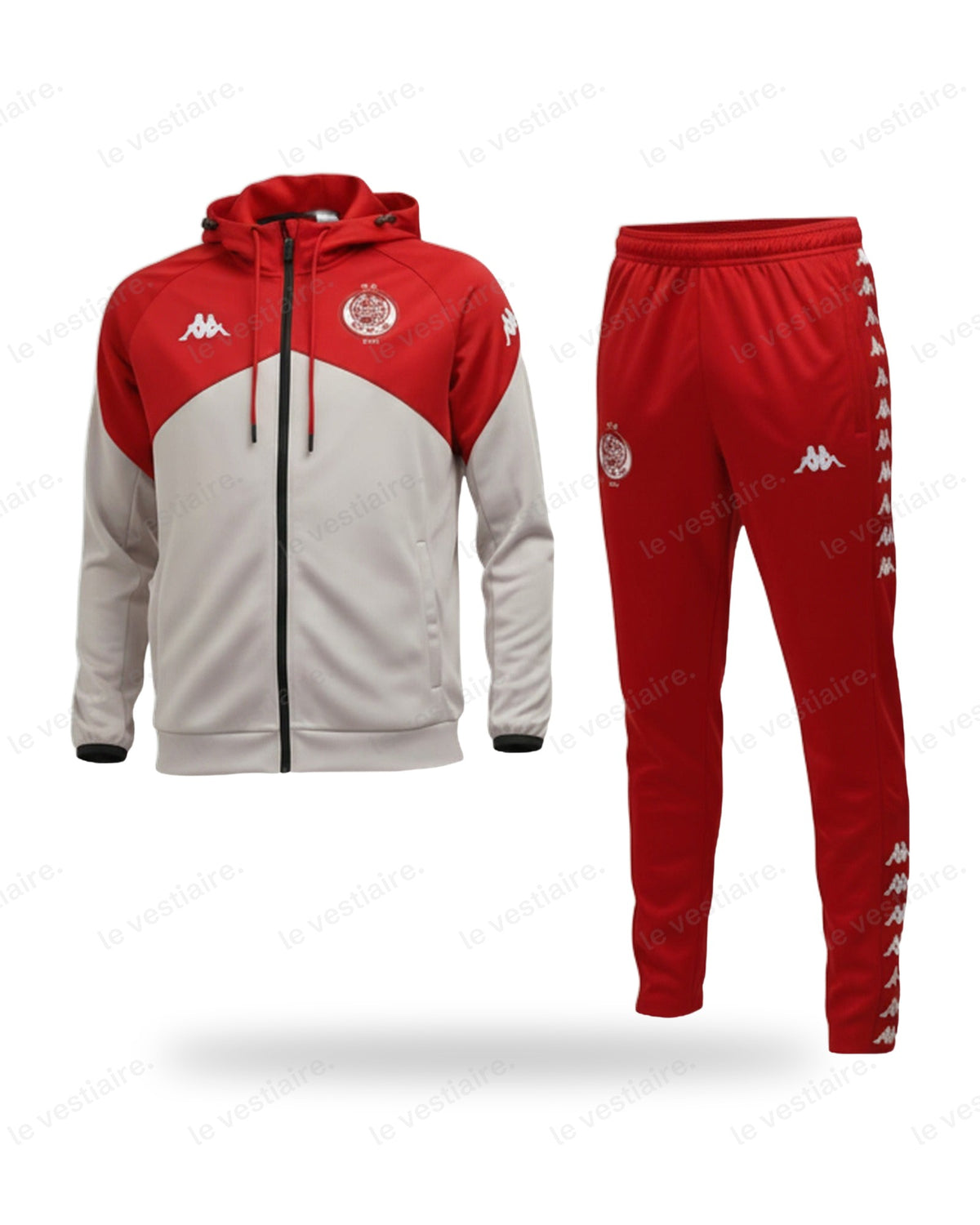 Wydad Athletic Club - Veste + Pantalon Beige et Rouge 2025/26 — Le Vestiaire
