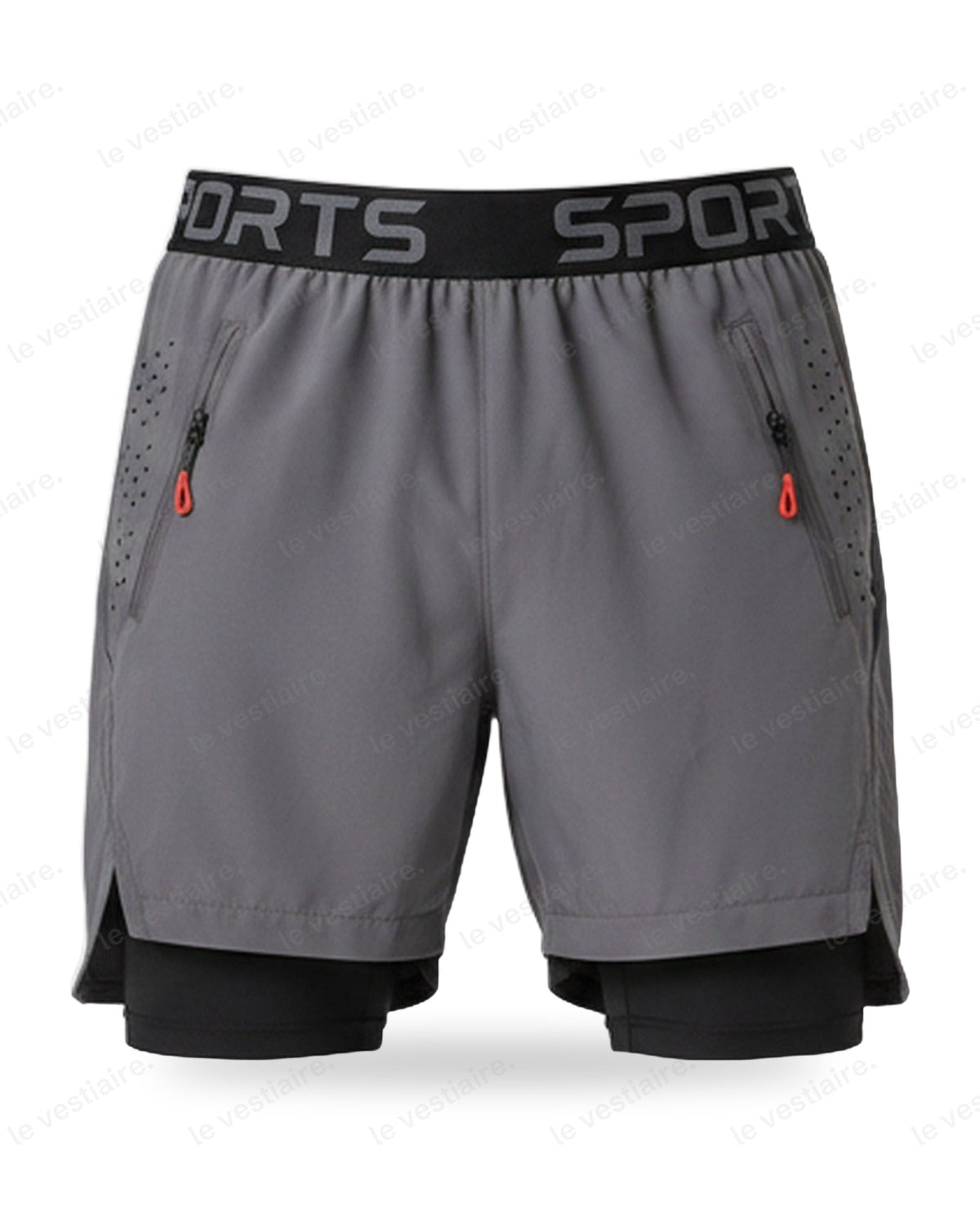 Short Running 2-en-1 – Gris Clair — Le Vestiaire