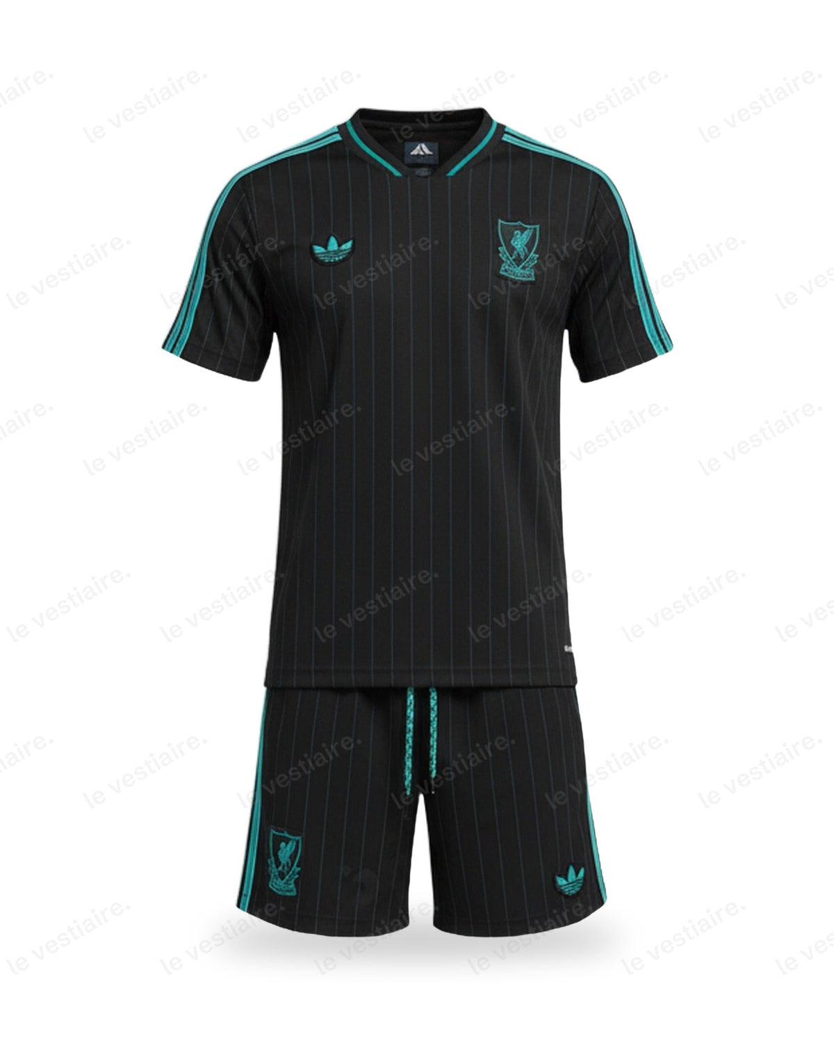 Liverpool FC - Ensemble Terrace Icons Noir & Turquoise (Maillot + Short) — Le Vestiaire