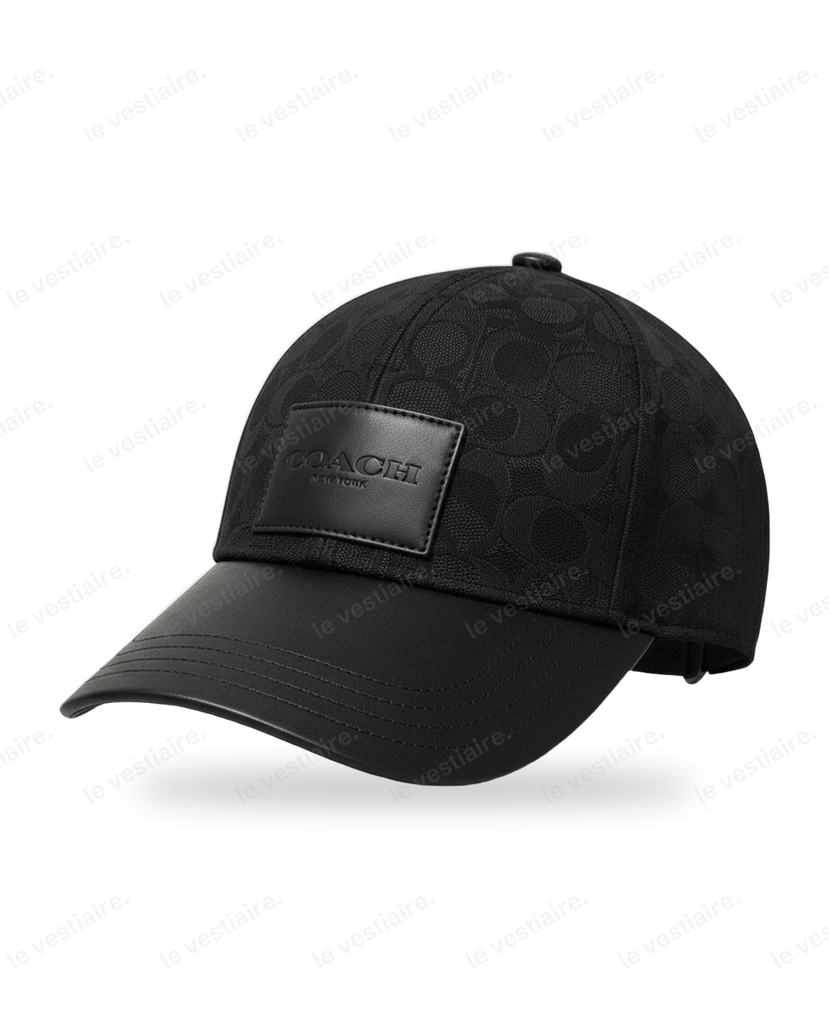 Casquette Coach Signature – Tout Noir Visière Cuir — Le Vestiaire