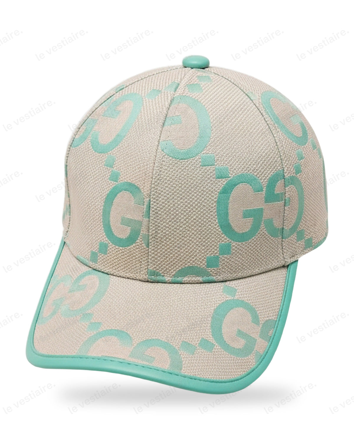 Casquette Gucci – Crème & Turquoise Monogramme — Le Vestiaire