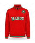 Maroc - Sweat Demi-Zip Rouge Lions de l'Atlas